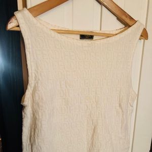Vintage Fendi terry logo pattern tank top